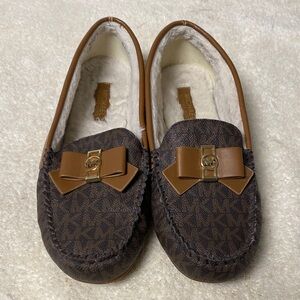 Michael Kors Dark Brown Loafers with Bow Accent